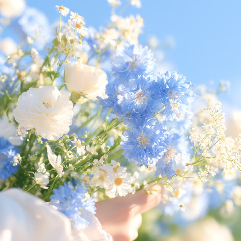 青いお花のブーケのアイコン