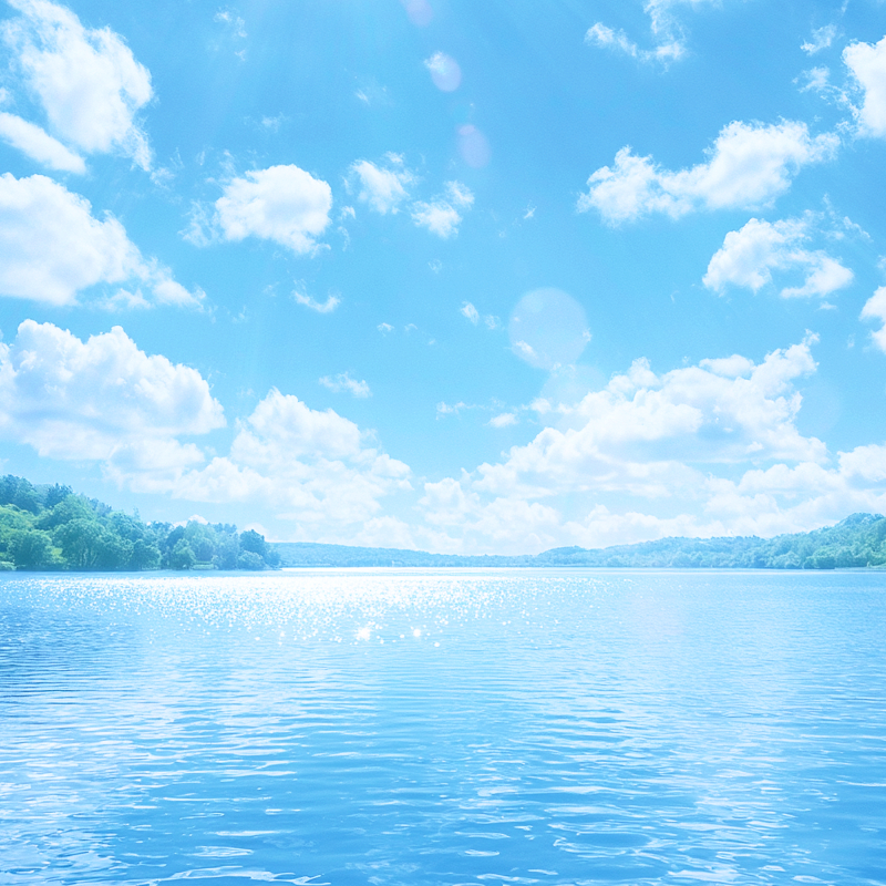 綺麗な空と湖のアイコン