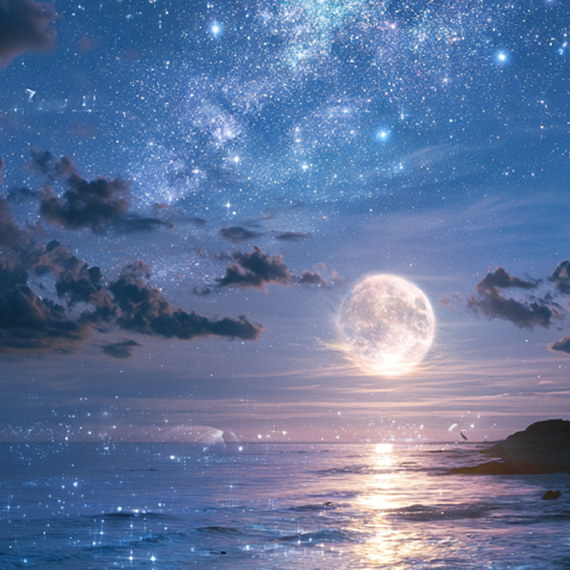 幻想的な海と夜空のアイコン