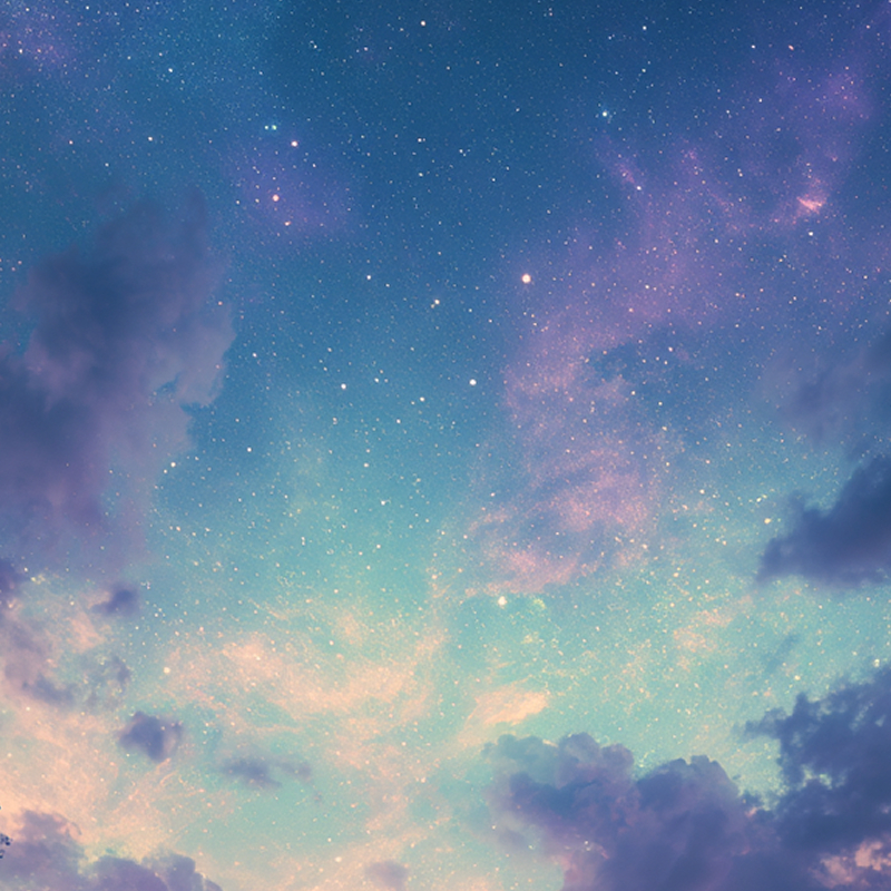 オーロラのような夜空のアイコン