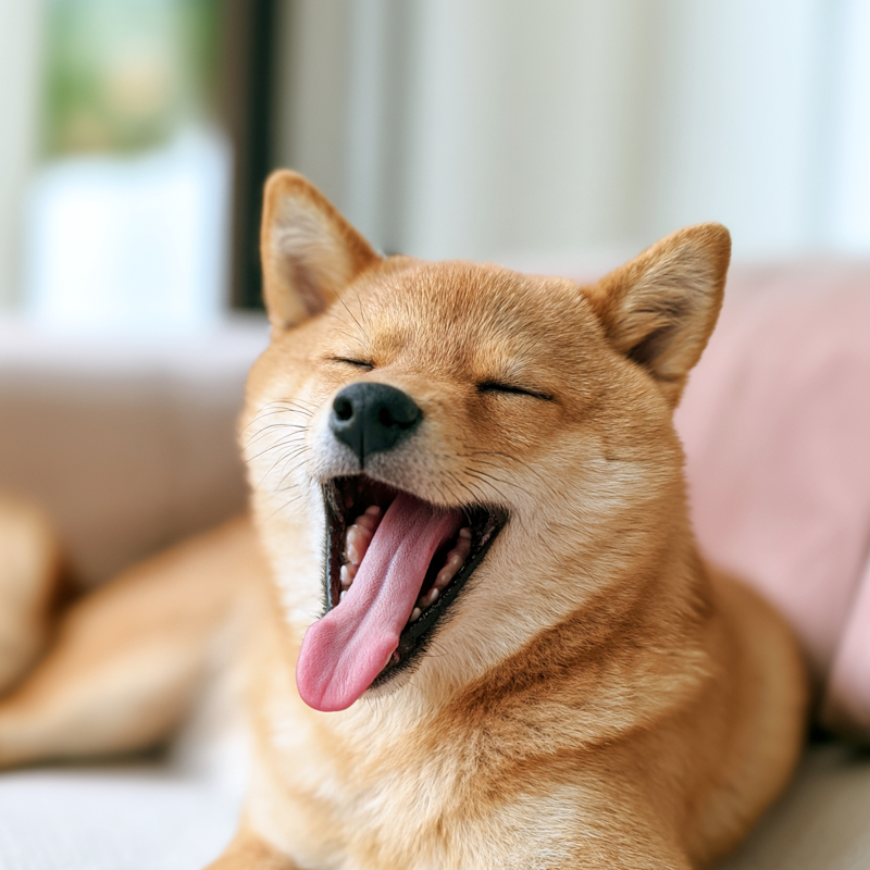 あくびをする柴犬のフリーアイコン