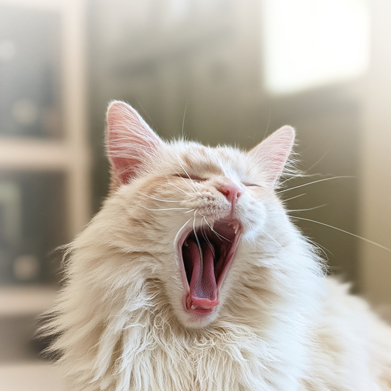 あくびをする猫のフリーアイコン