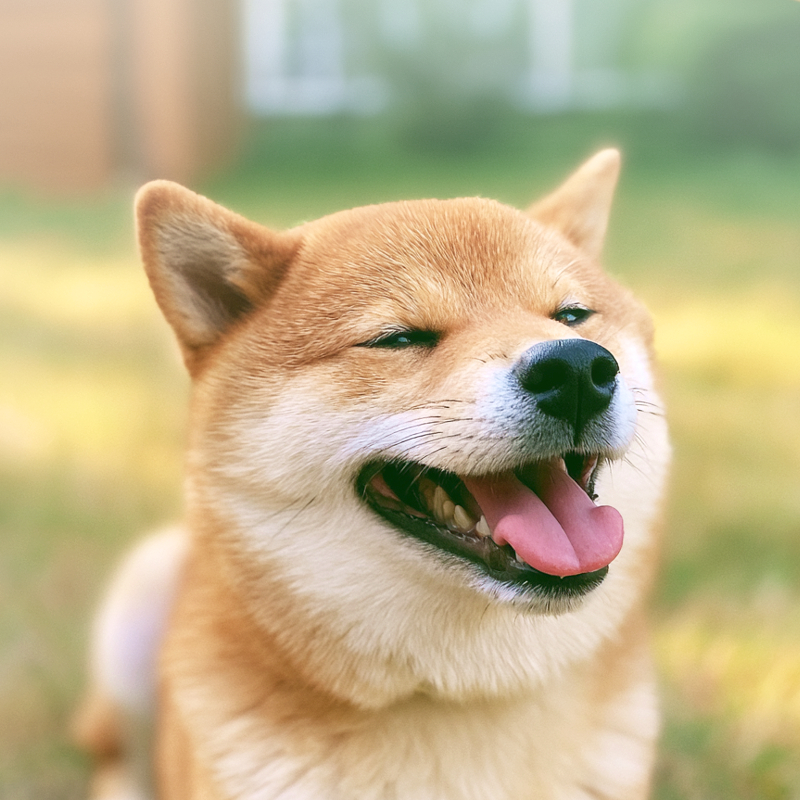 嬉しそうな柴犬のフリーアイコン