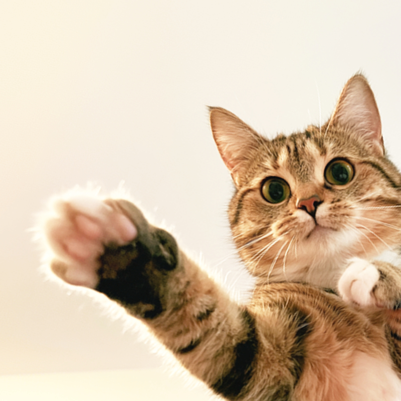猫パンチをする猫のフリーアイコン