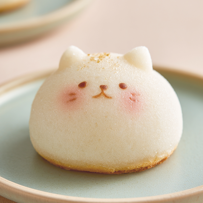 猫型のお菓子のフリーアイコン