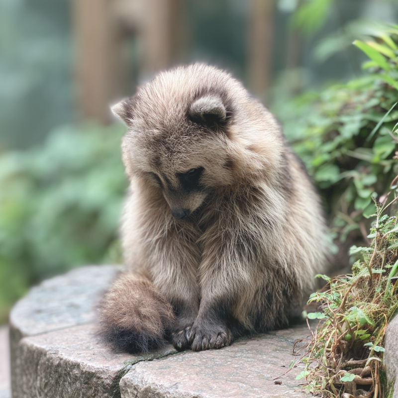 落ち込むタヌキのフリーアイコン