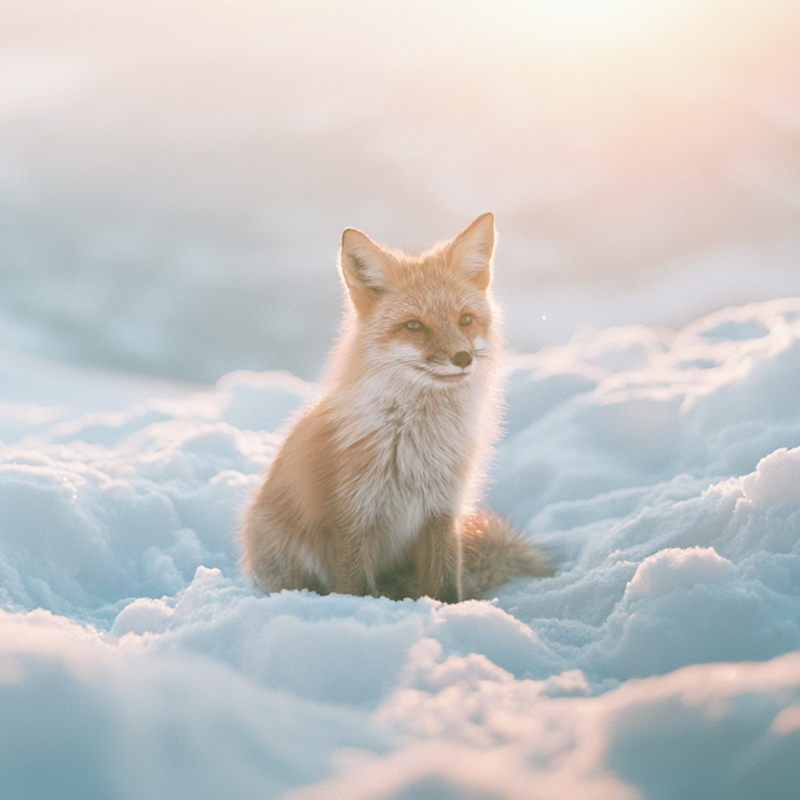雪の中の幻想的な狐のフリーアイコン